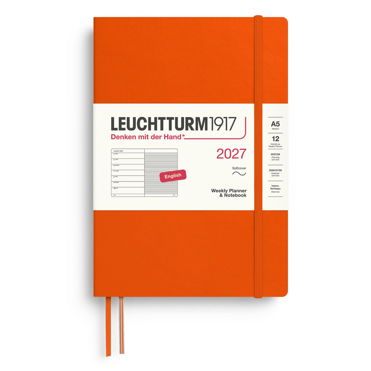 Leuchtturm1917 2027 Pumpkin Softcover Weekly Planner (A5 - Lined) 400236