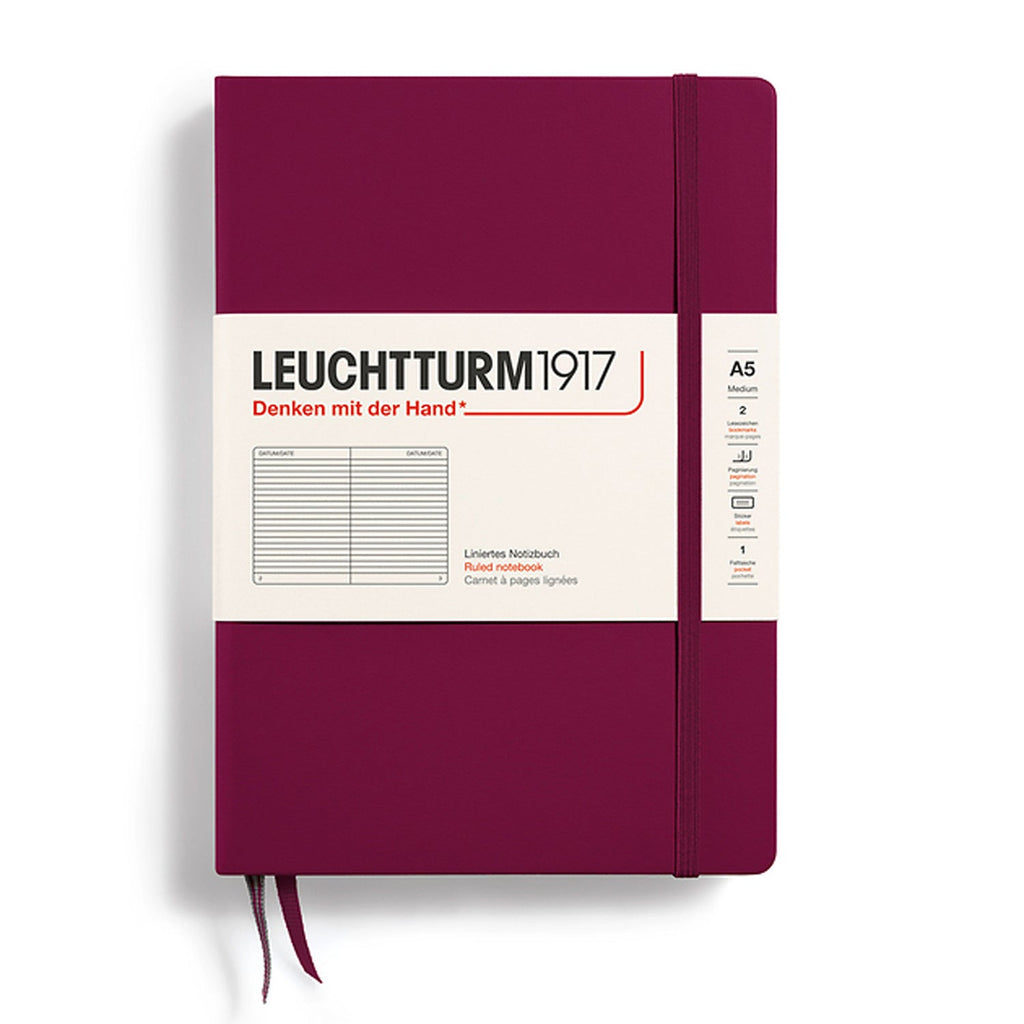 Leuchtturm1917 Port Red Hardcover Notebook (A5 - Lined) 359691