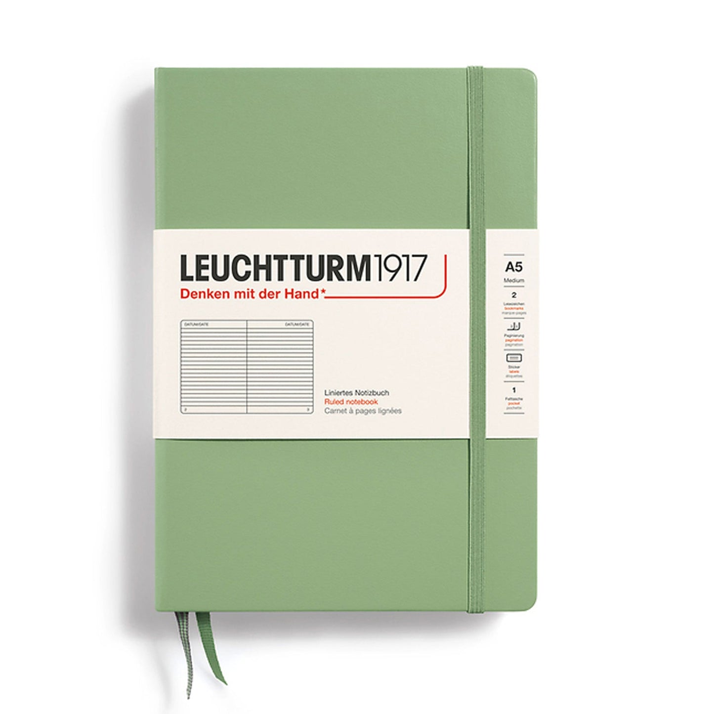 Leuchtturm1917 Sage Hardcover Notebook (A5 - Lined) 361582