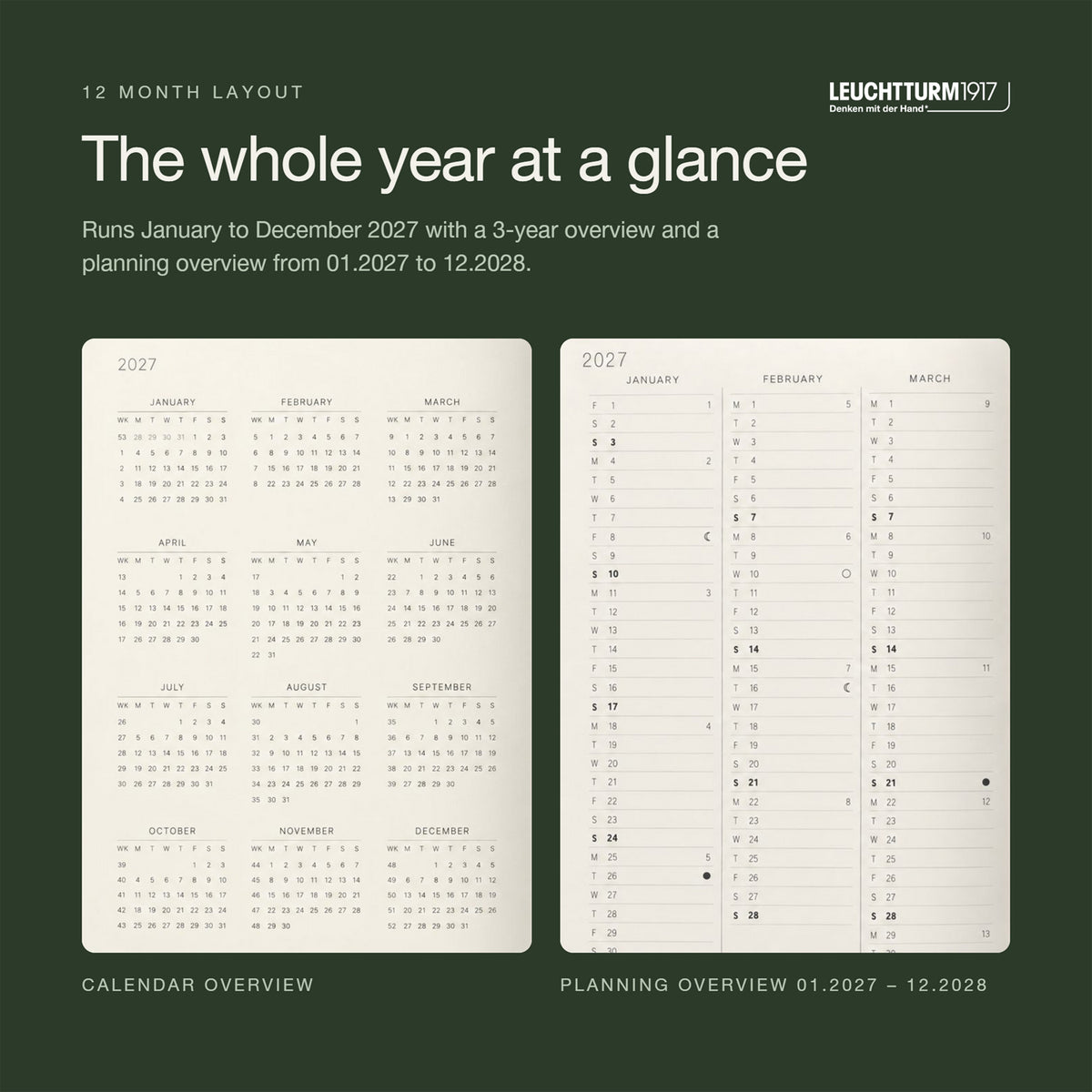 Leuchtturm1917 2027 Sage Hardcover Daily Planner (A5 - Lined) 400328