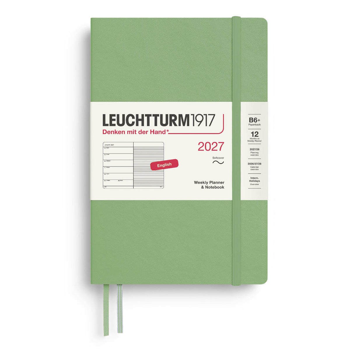 Leuchtturm1917 2027 Sage Softcover Weekly Planner (B6+ - Lined) 400247