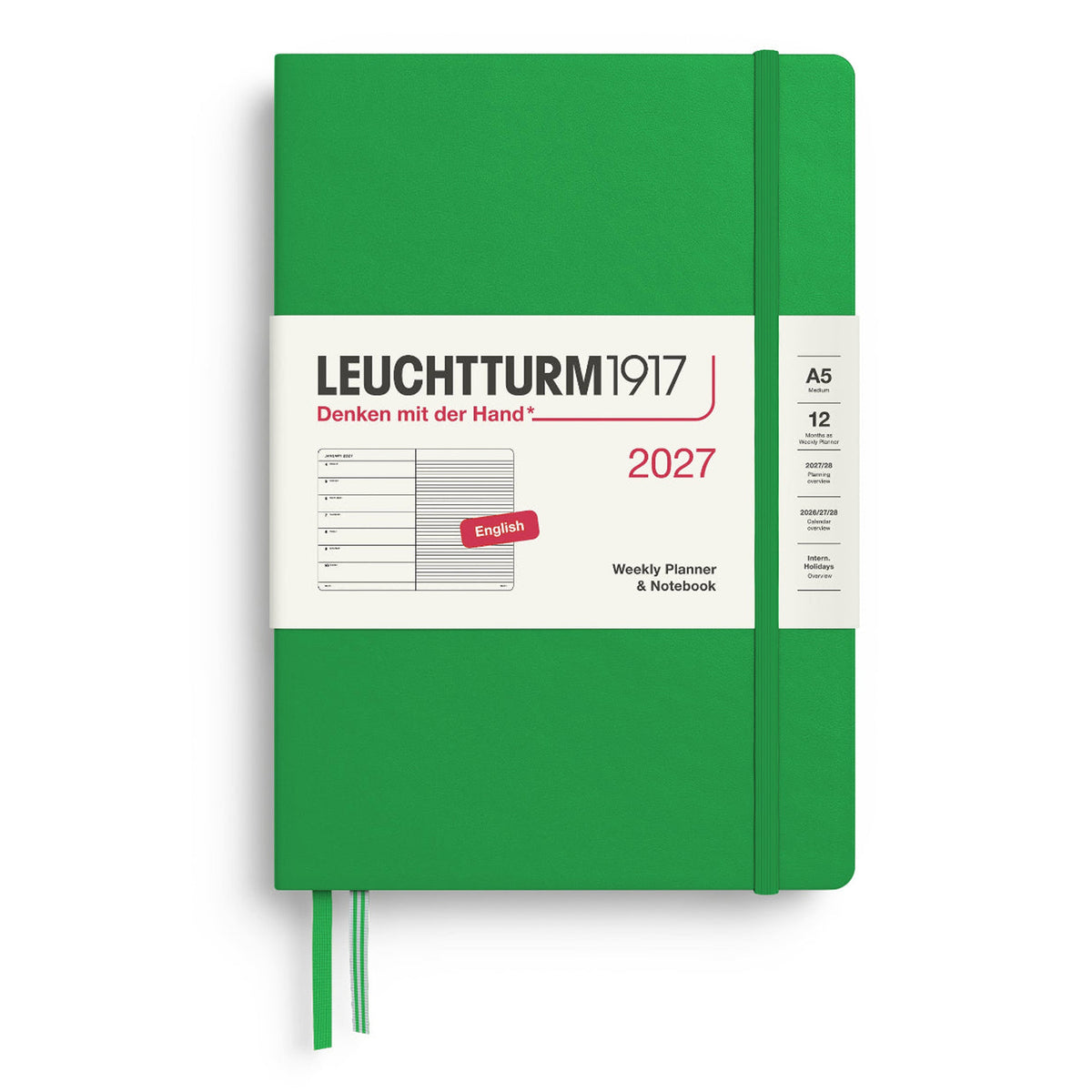 Leuchtturm1917 2027 Spring Leaf Hardcover Weekly Planner (A5 - Lined) 400220