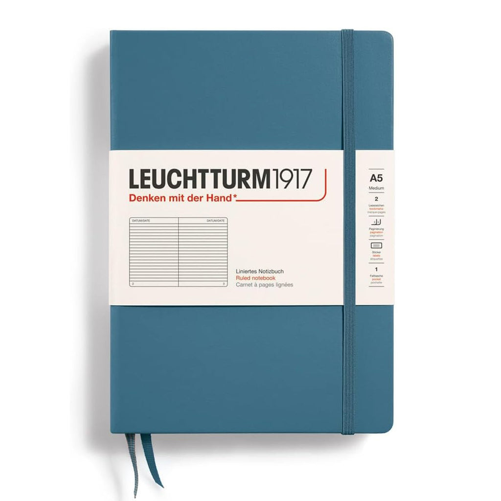 Leuchtturm1917 Stone Blue Hardcover Notebook (A5 - Lined) 363335