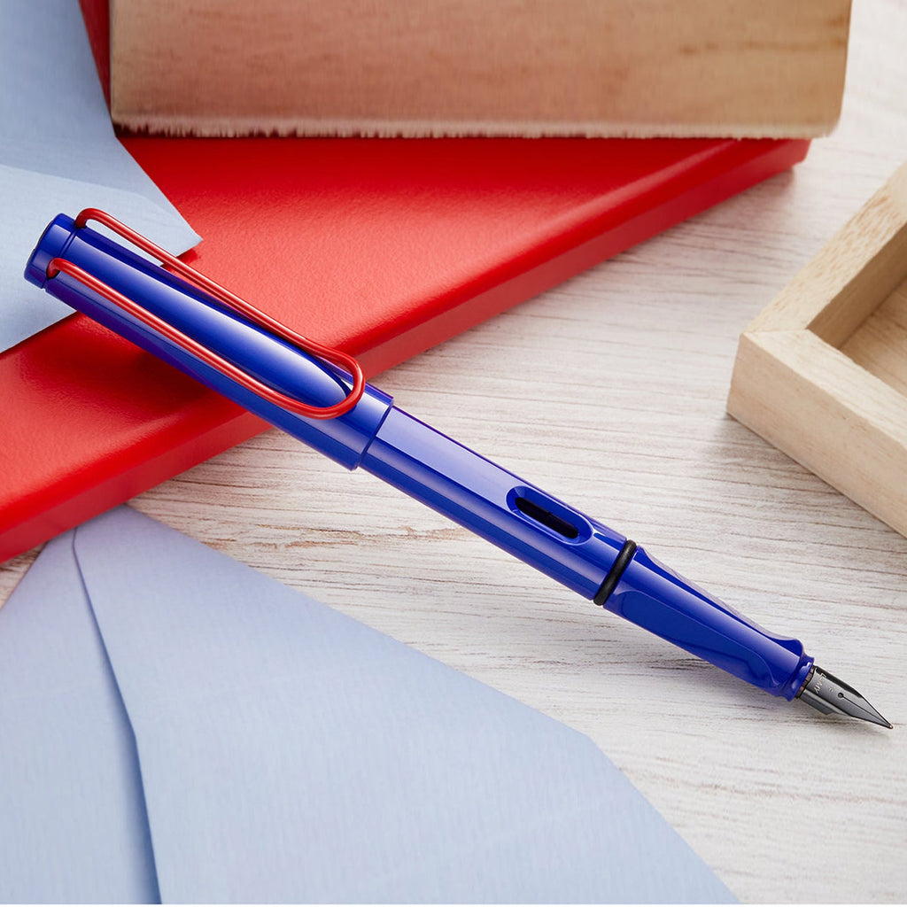 Lamy 014 Safari Blue/Red Fountain Pen (Special Edition)