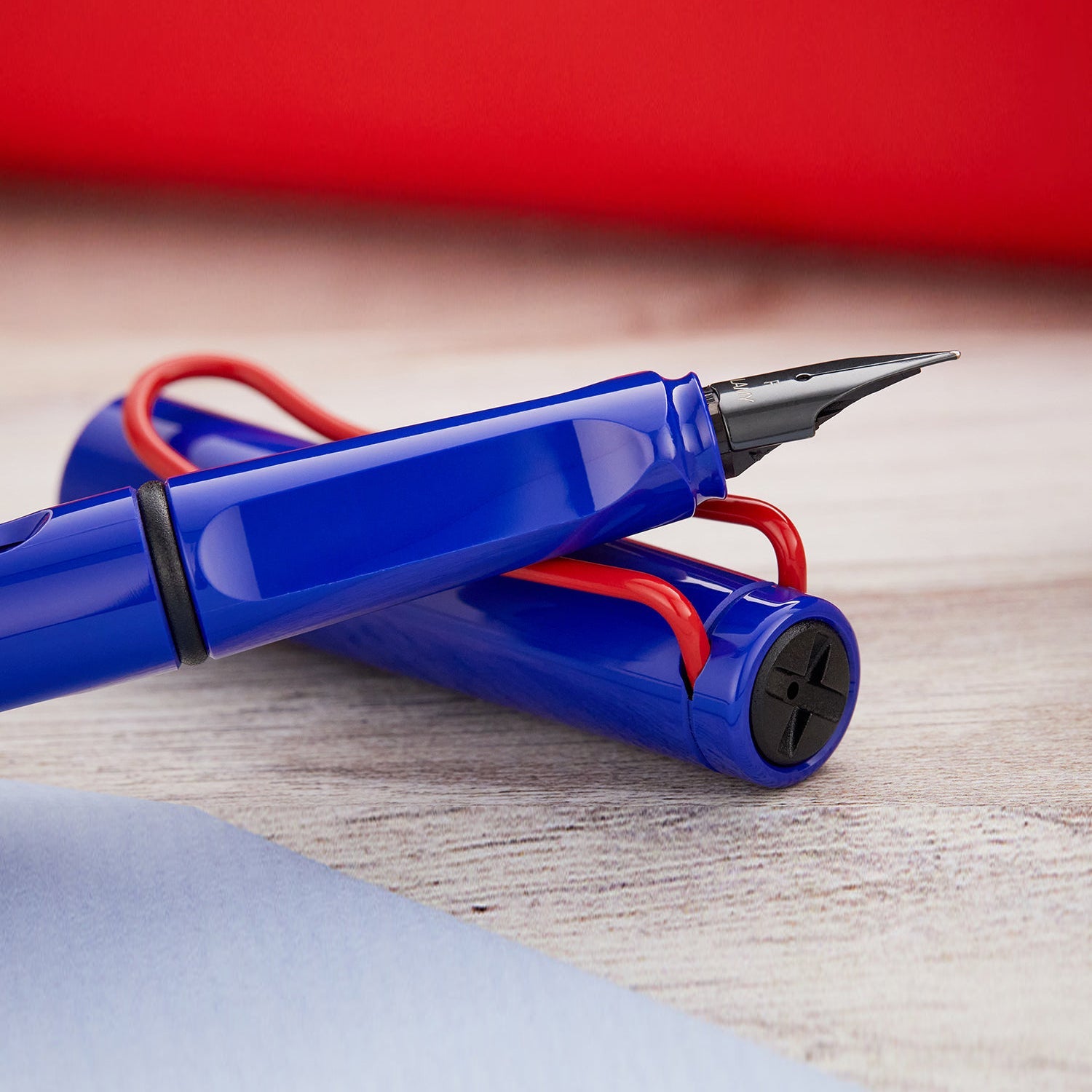 Lamy 014 Safari Blue/Red Fountain Pen (Special Edition)