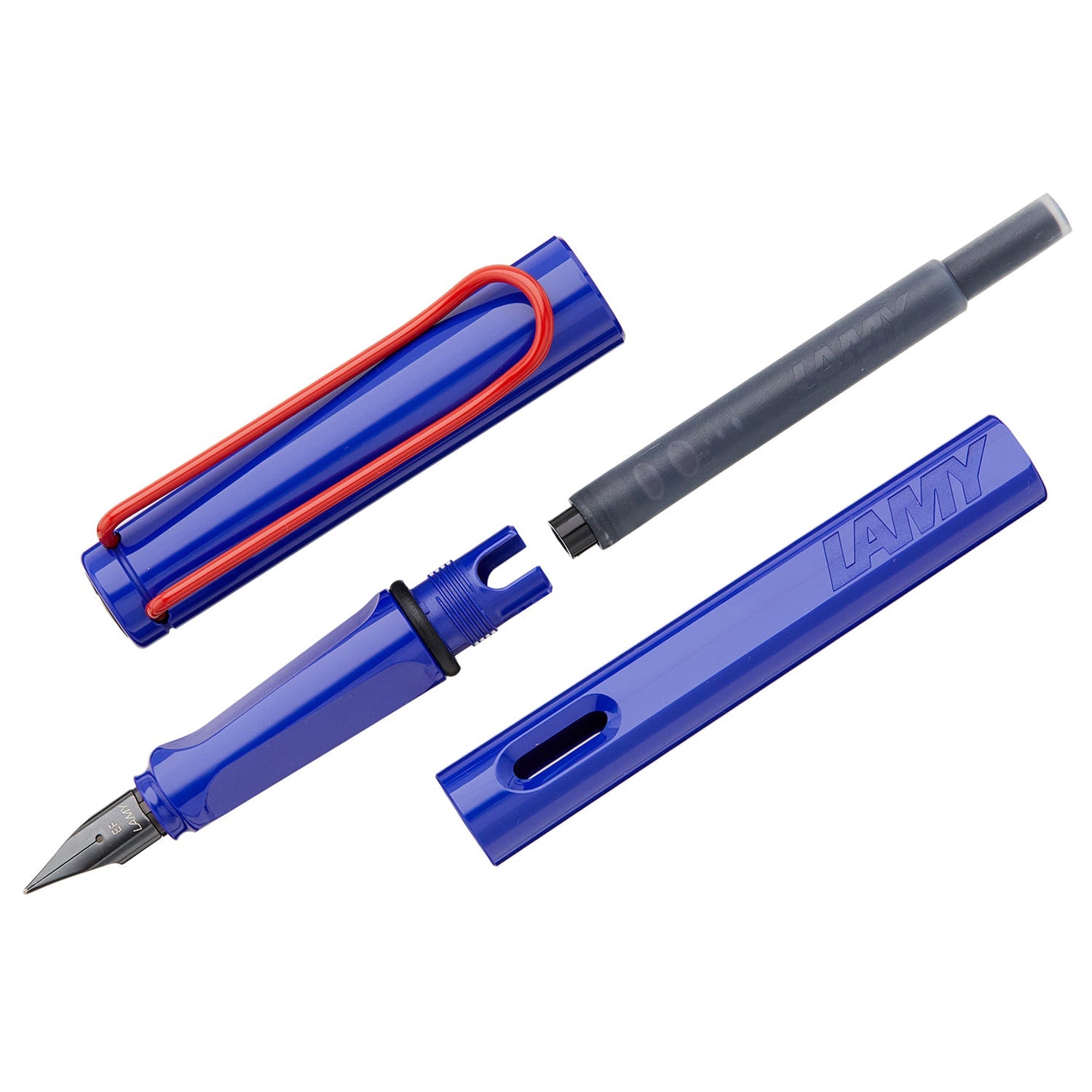 Lamy 014 Safari Blue/Red Fountain Pen (Special Edition)
