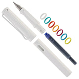 Lamy 0B1 Safari All White Multi Ring Set PVD Fountain Pen (Special Edition)