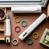 Lamy 0B1 Safari All White Multi Ring Set PVD Fountain Pen (Special Edition)