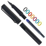Lamy 0B2 Safari All Black Multi Ring Set PVD Fountain Pen (Special Edition)