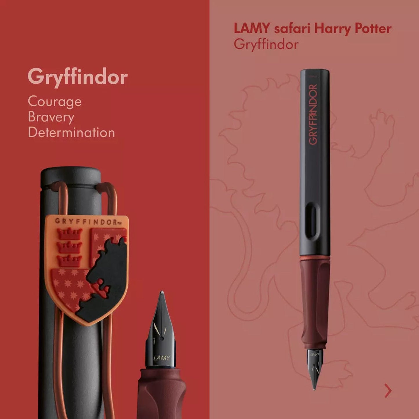 Lamy 0B3 Safari Harry Potter Gryffindor PVD Fountain Pen (Special Edition)