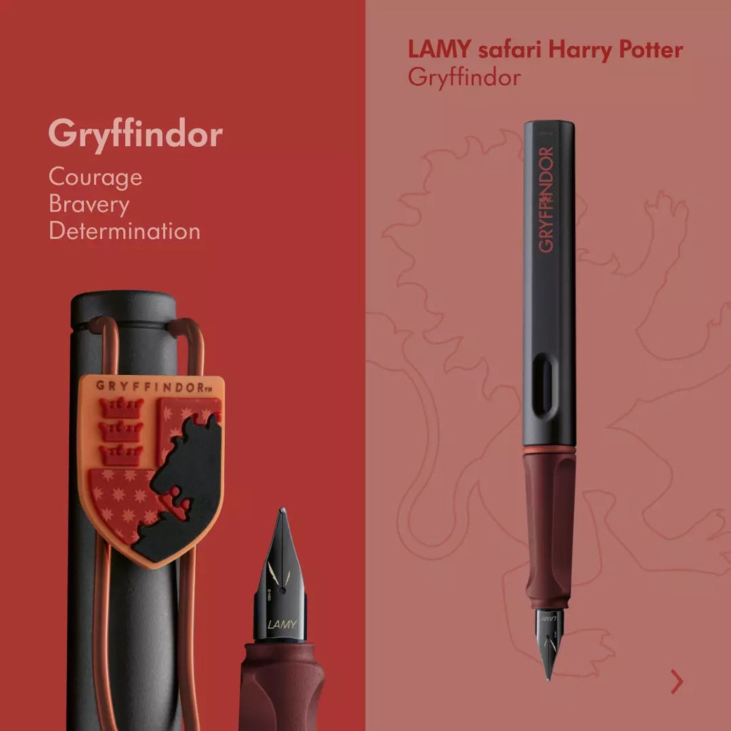 Lamy 0B3 Safari Harry Potter Gryffindor PVD Fountain Pen (Special Edition)