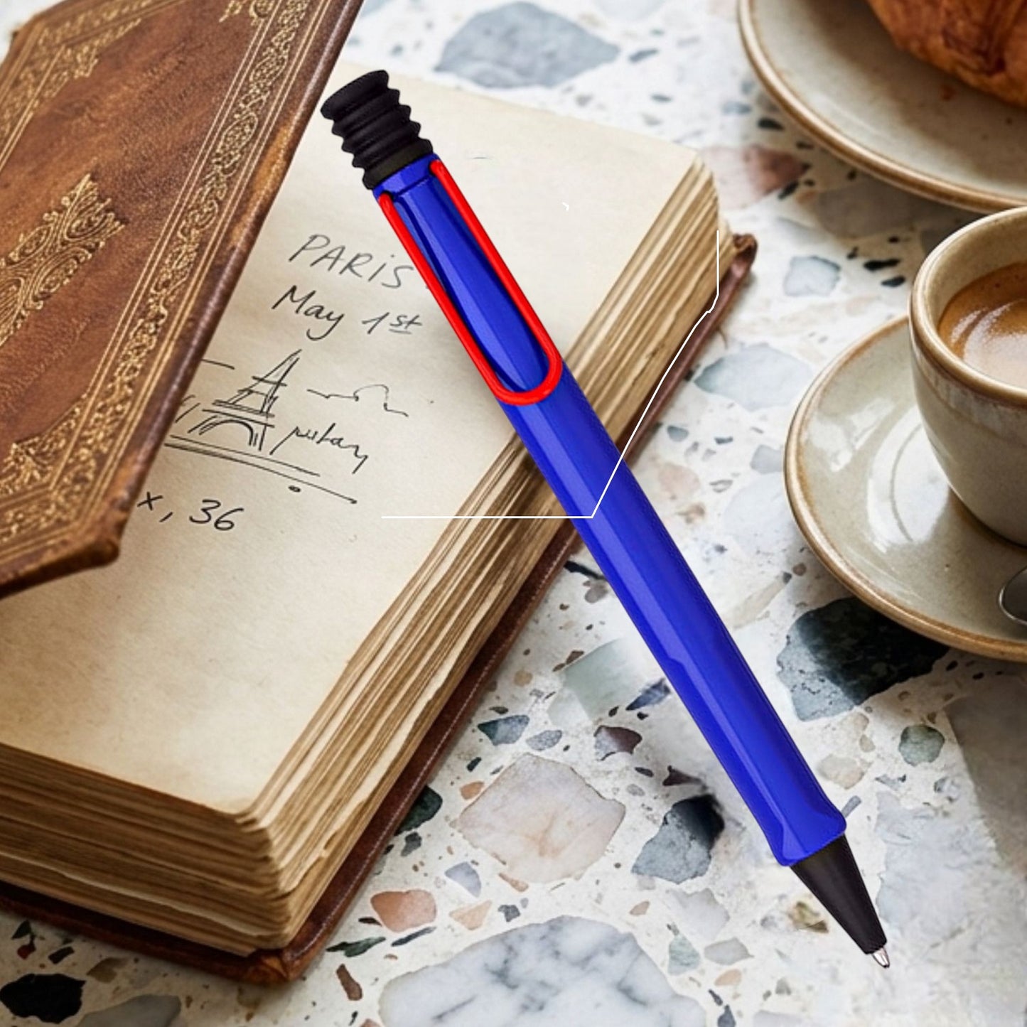 Lamy 214 Safari Blue/Red Ballpoint Pen 4037658 (Special Edition)