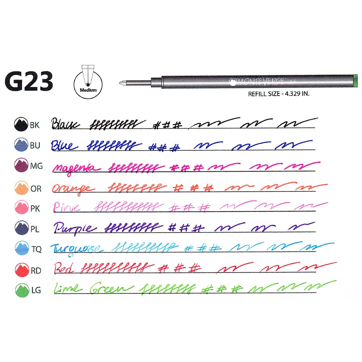 Monteverde Ceramic Roller Ball Pen Refill (Blue - Pack of 2)