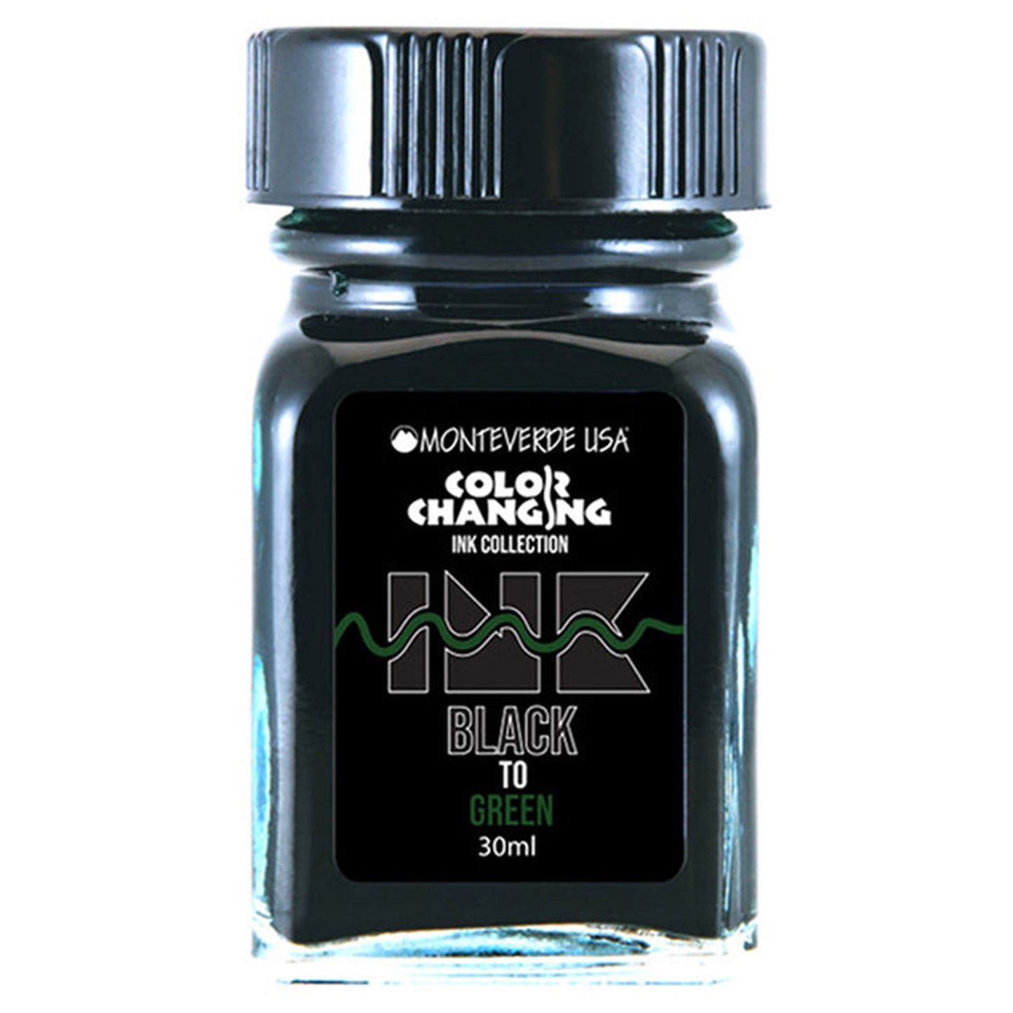 Monteverde Color Changing Ink Bottle + Changer Set (Black to Green - 30 ML) G310BG