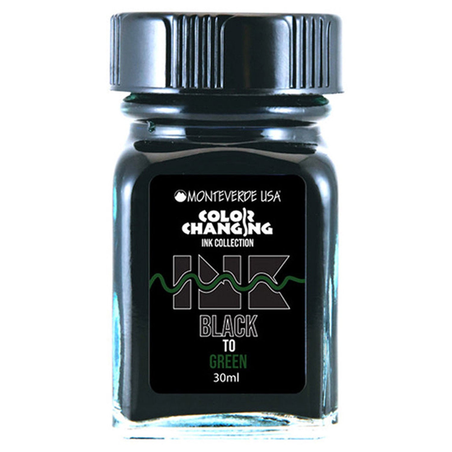 Monteverde Color Changing Ink Bottle + Changer Set (Black to Green - 30 ML) G310BG