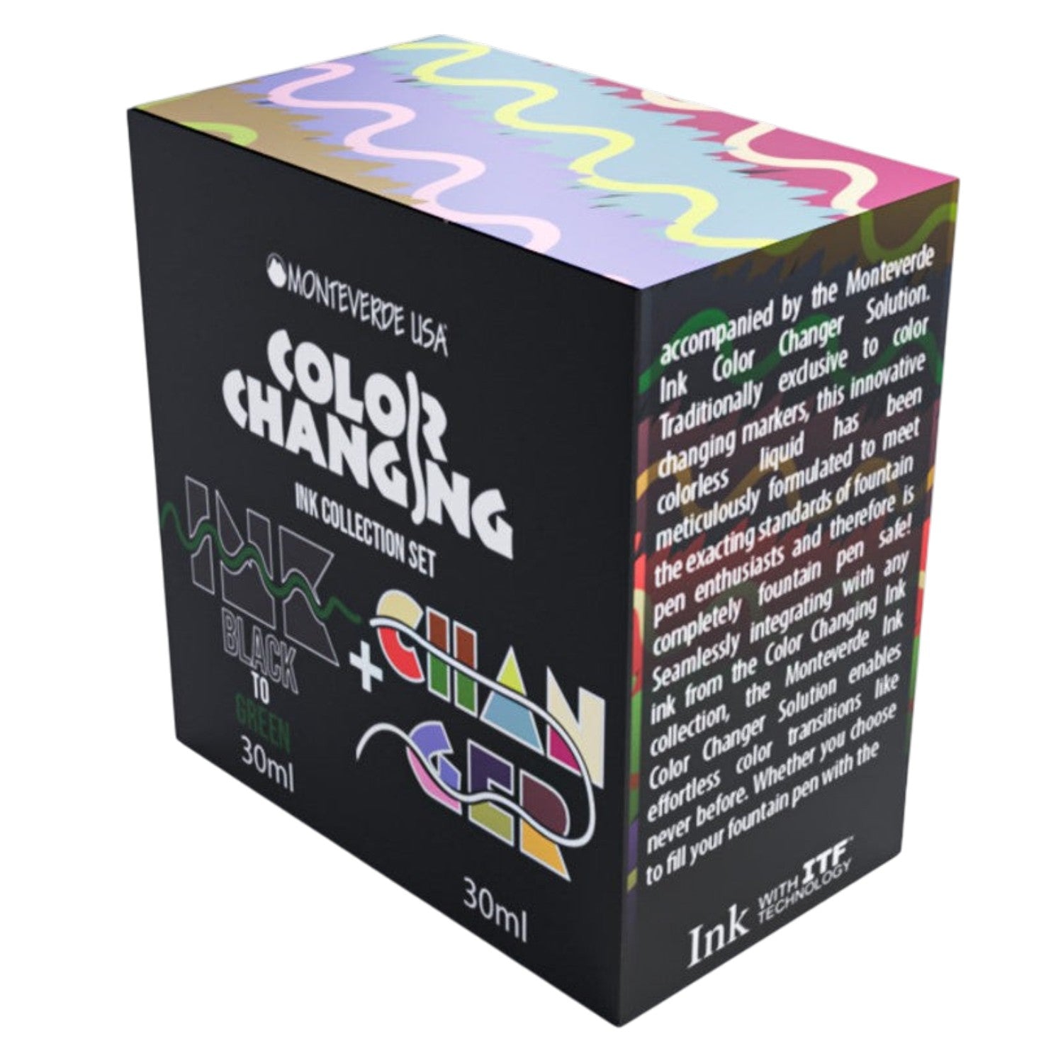 Monteverde Color Changing Ink Bottle + Changer Set (Black to Green - 30 ML) G310BG