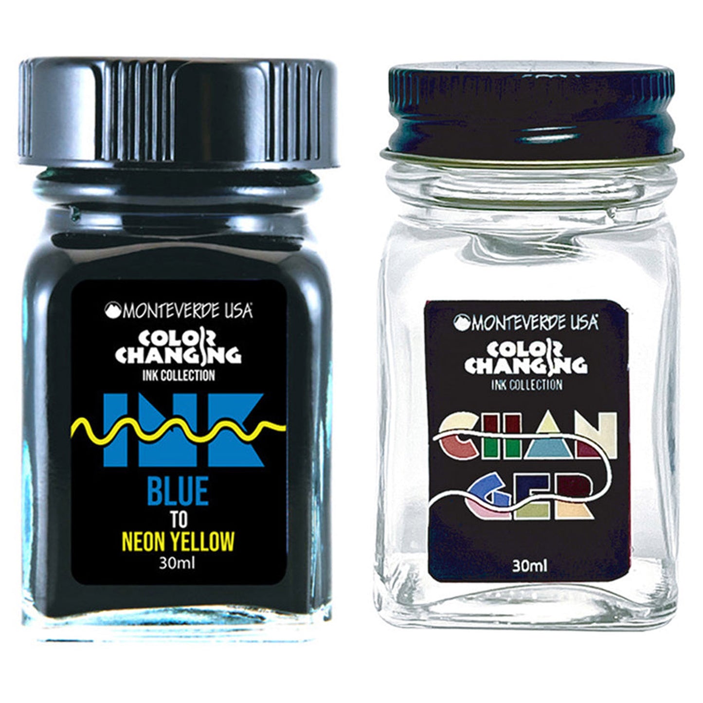 Monteverde Color Changing Ink Bottle + Changer Set (Blue to Neon - 30 ML) G310BY