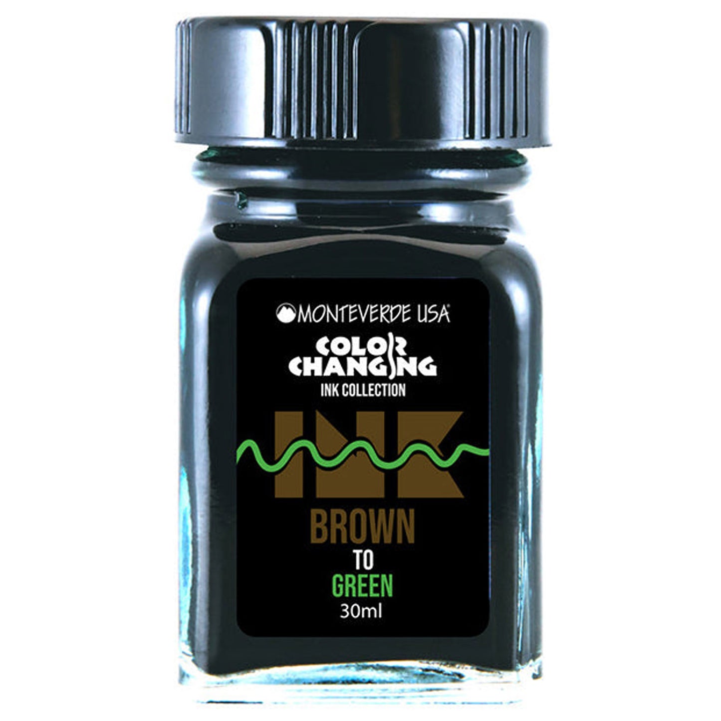 Monteverde Color Changing Ink Bottle + Changer Set (Brown to Green - 30 ML) G310BRG