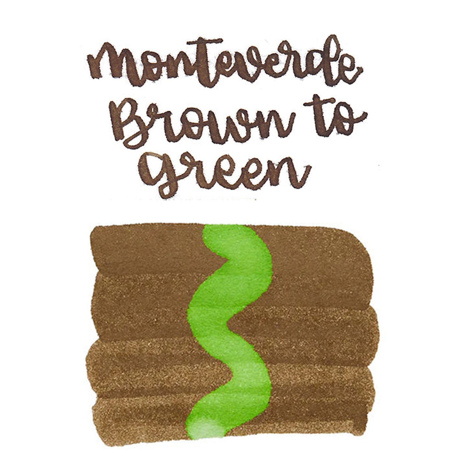 Monteverde Color Changing Ink Bottle + Changer Set (Brown to Green - 30 ML) G310BRG