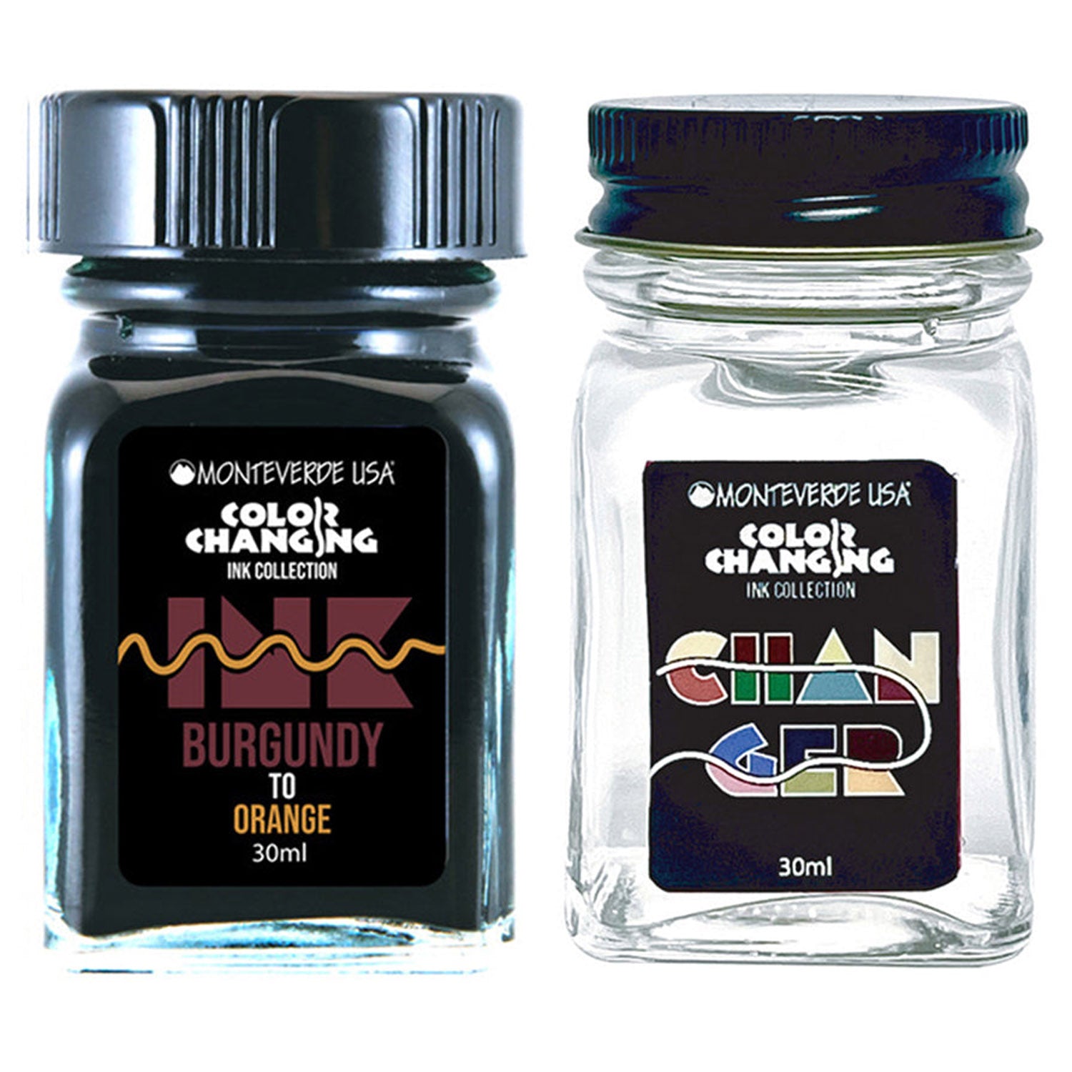 Monteverde Color Changing Ink Bottle + Changer Set (Burgundy to Orange - 30 ML) G310BO