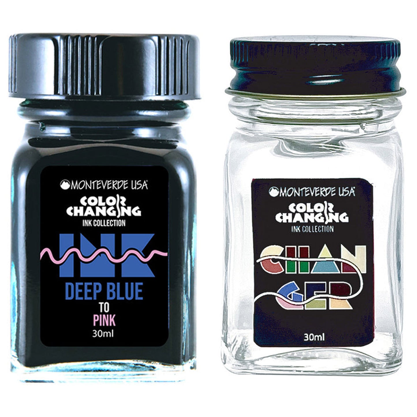 Monteverde Color Changing Ink Bottle + Changer Set (Deep Blue to Pink - 30 ML) G310DBP