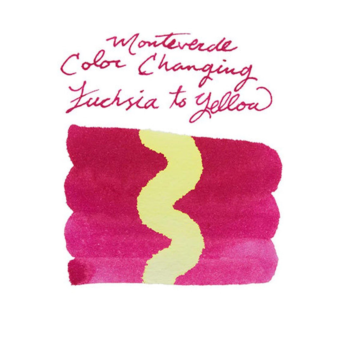 Monteverde Color Changing Ink Bottle + Changer Set (Fuchsia to Yellow - 30 ML) G310FY