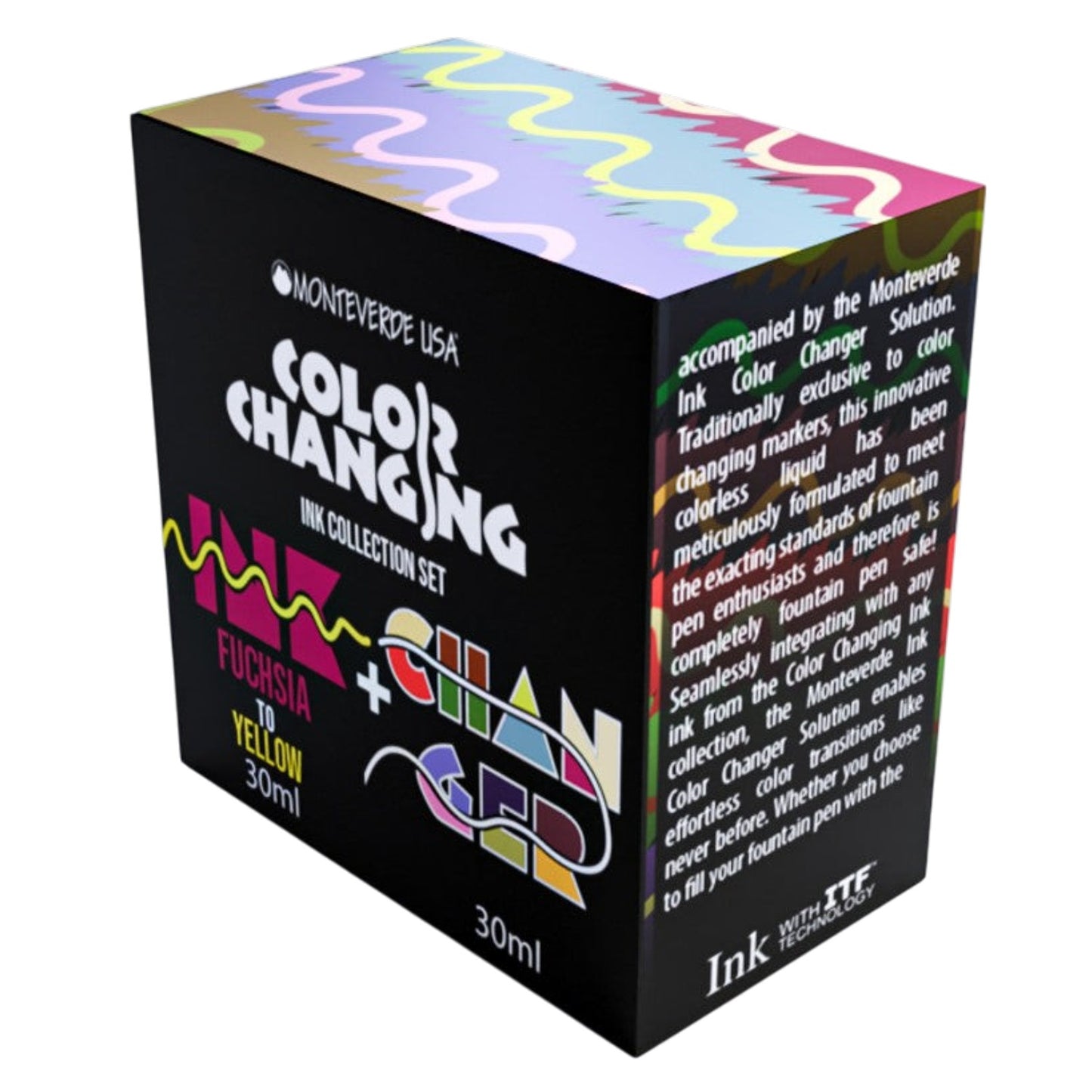 Monteverde Color Changing Ink Bottle + Changer Set (Fuchsia to Yellow - 30 ML) G310FY