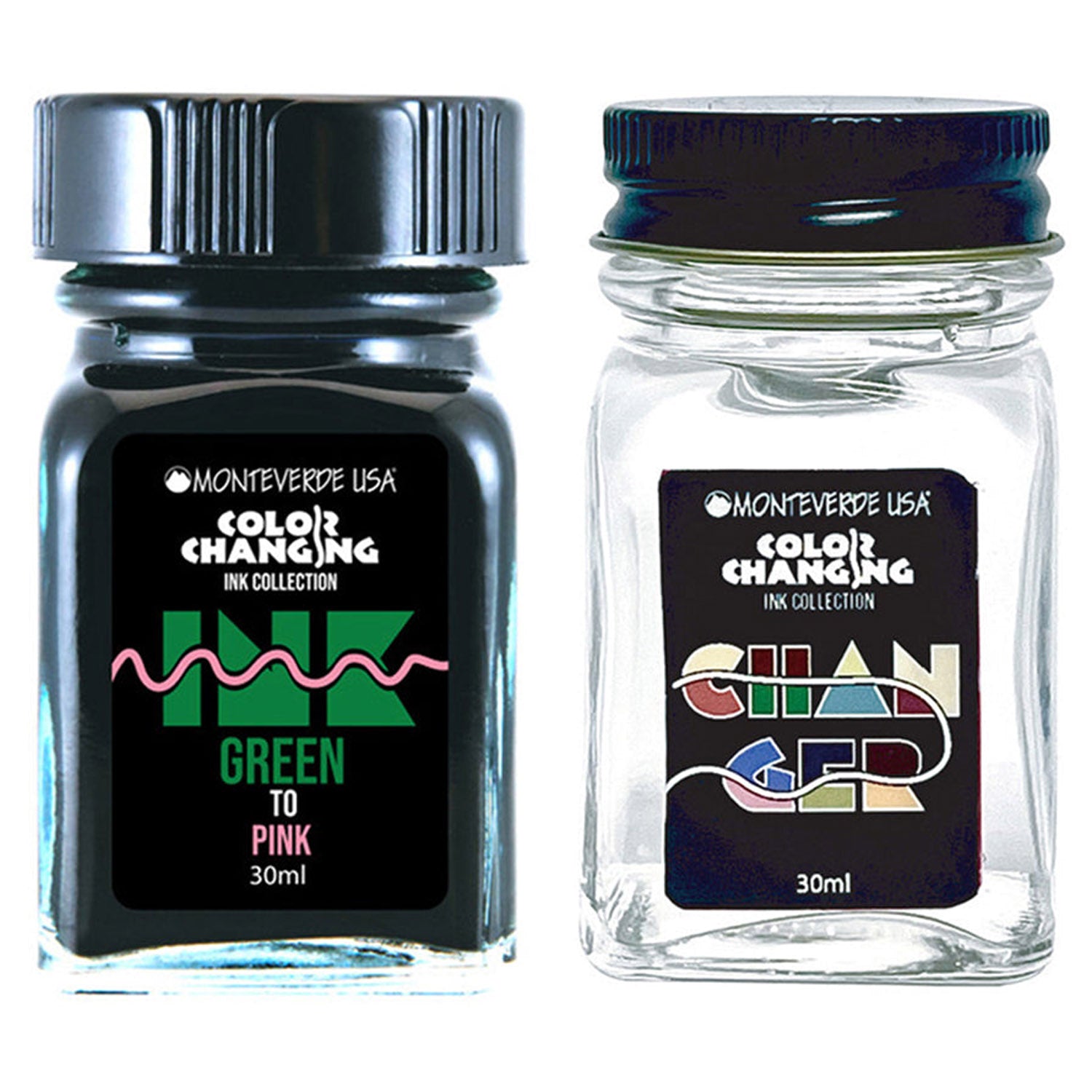 Monteverde Color Changing Ink Bottle + Changer Set (Green to Pink - 30 ML) G310GP