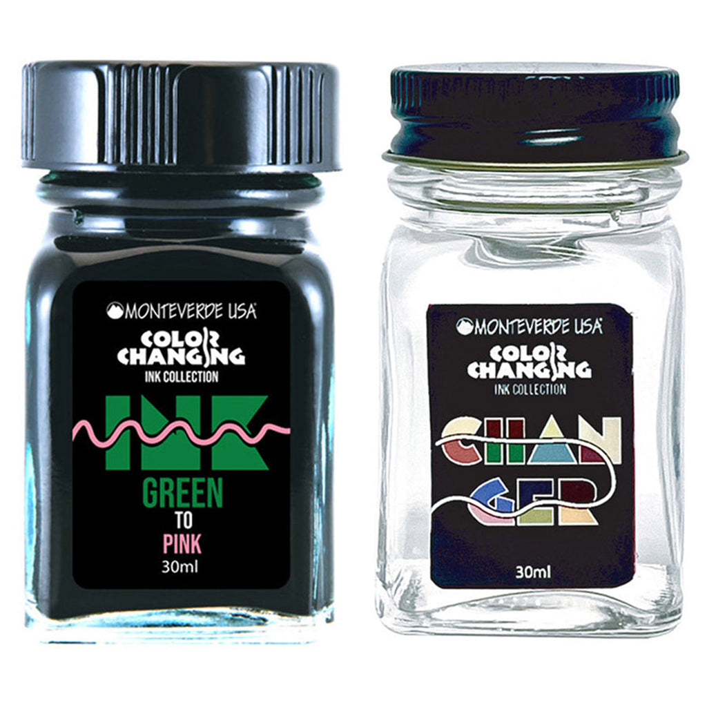 Monteverde Color Changing Ink Bottle + Changer Set (Green to Pink - 30 ML) G310GP