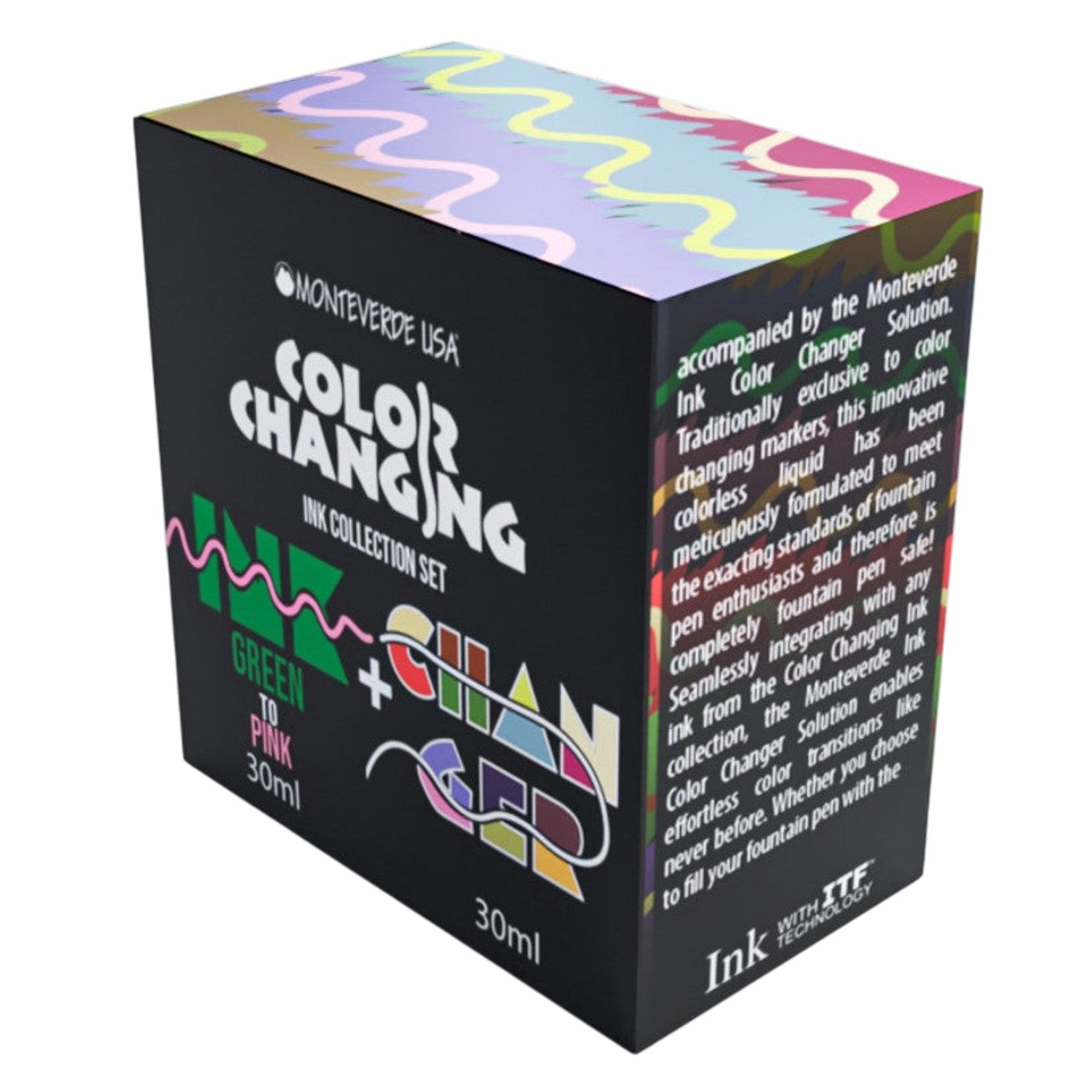 Monteverde Color Changing Ink Bottle + Changer Set (Green to Pink - 30 ML) G310GP