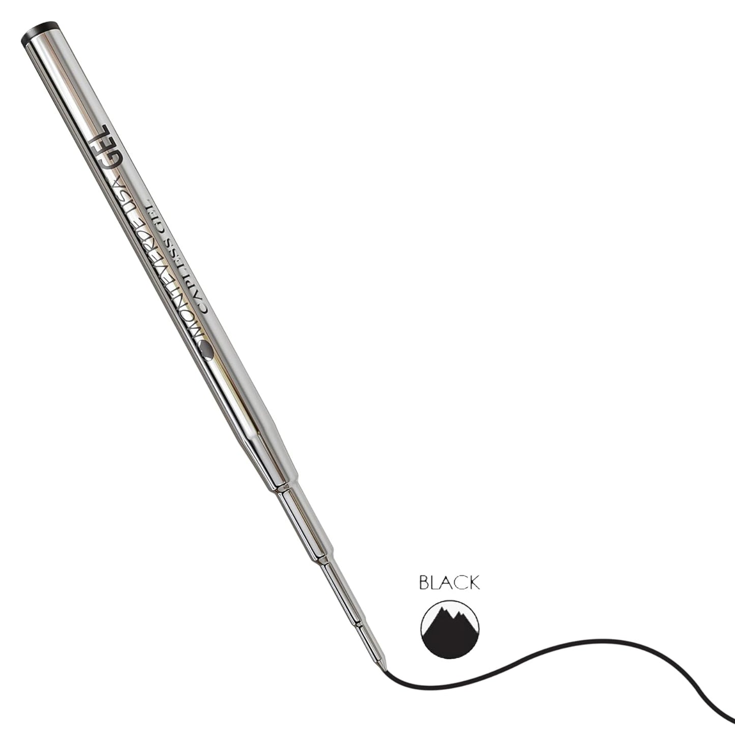 Monteverde Capless Ballpoint Pen Gel Refill (to fit Montblanc - Black - Pack of 2)