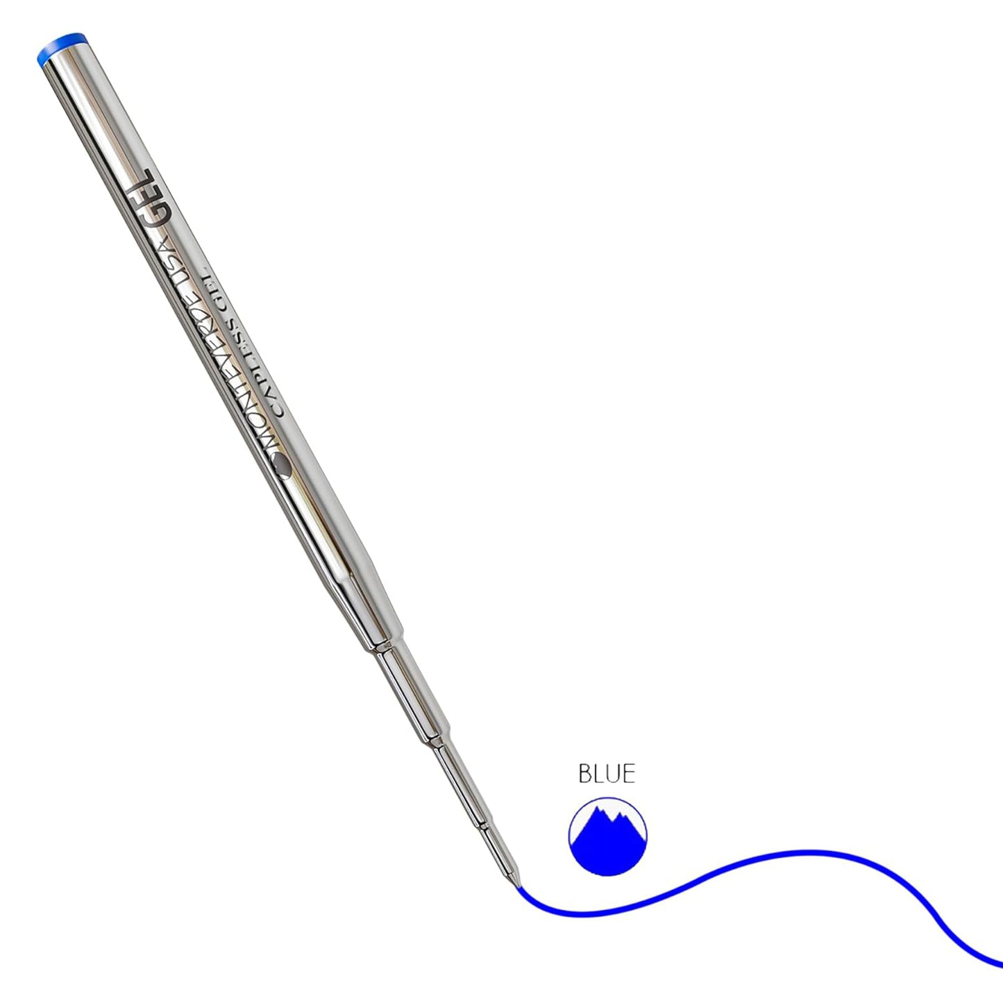 Monteverde Capless Ballpoint Pen Gel Refill (to fit Montblanc - Blue - Pack of 2)