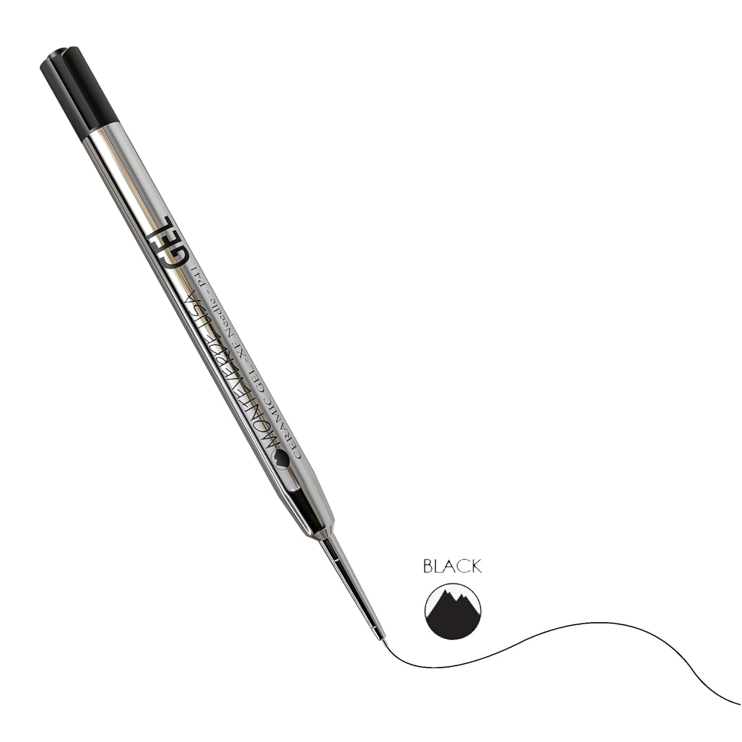 Monteverde Capless Ballpoint Pen Gel Refill (to fit Parker - Black - Pack of 2)