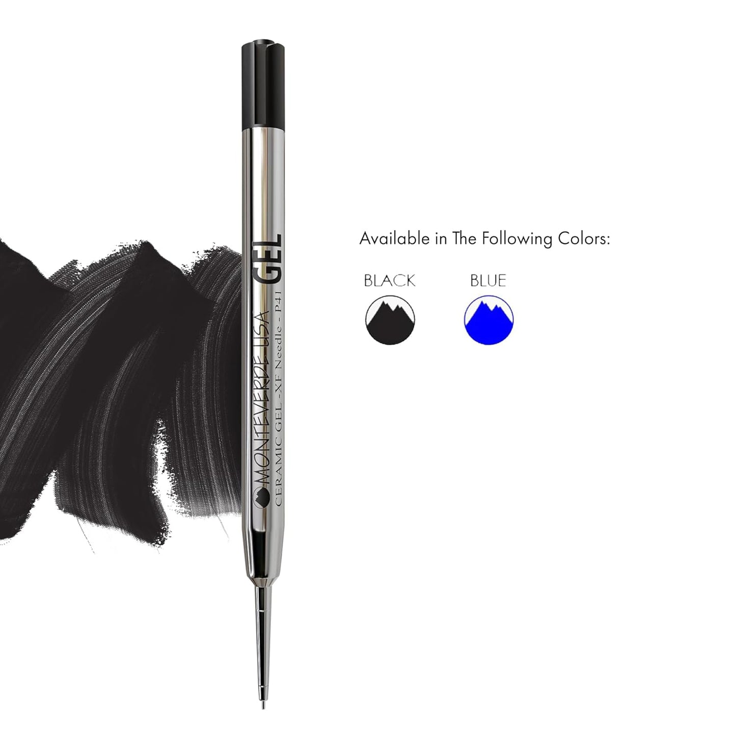 Monteverde Capless Ballpoint Pen Gel Refill (to fit Parker - Black - Pack of 2)