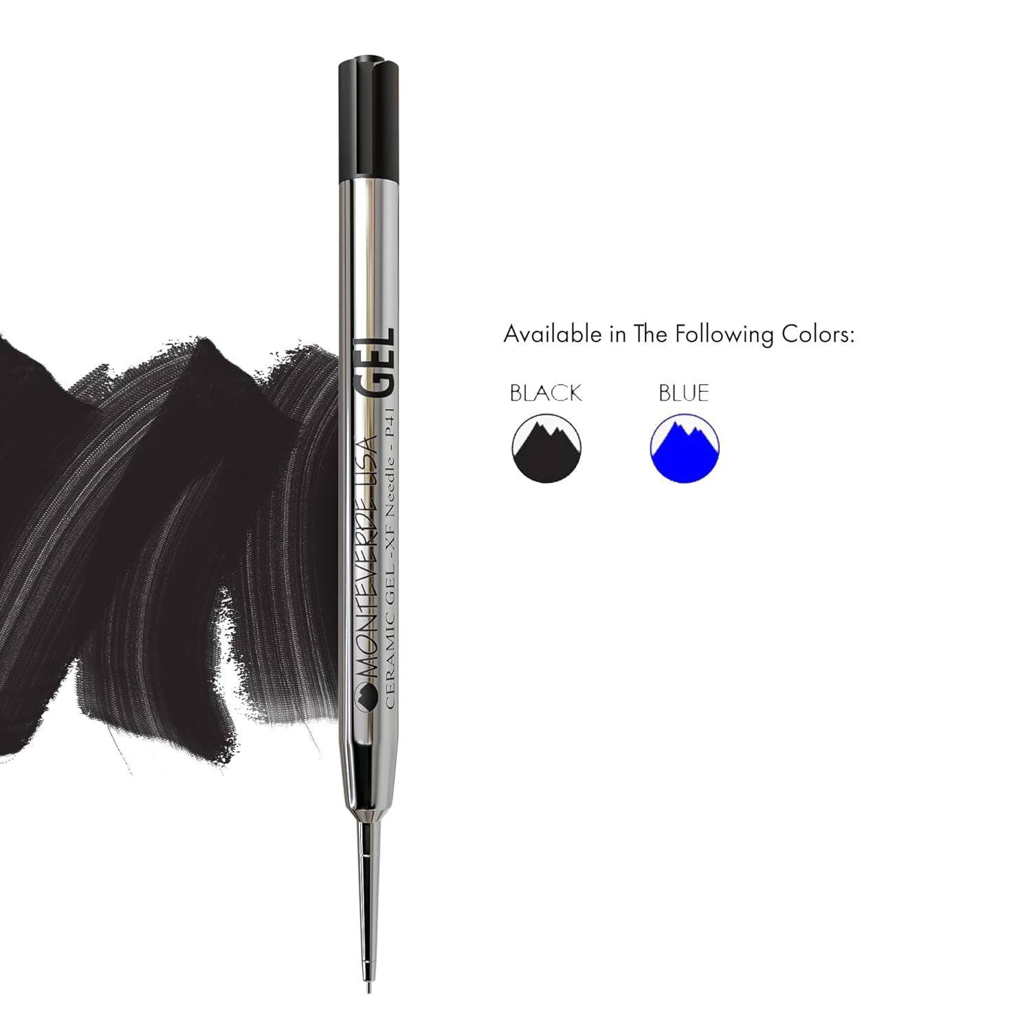 Monteverde Capless Ballpoint Pen Gel Refill (to fit Parker - Black - Pack of 2)