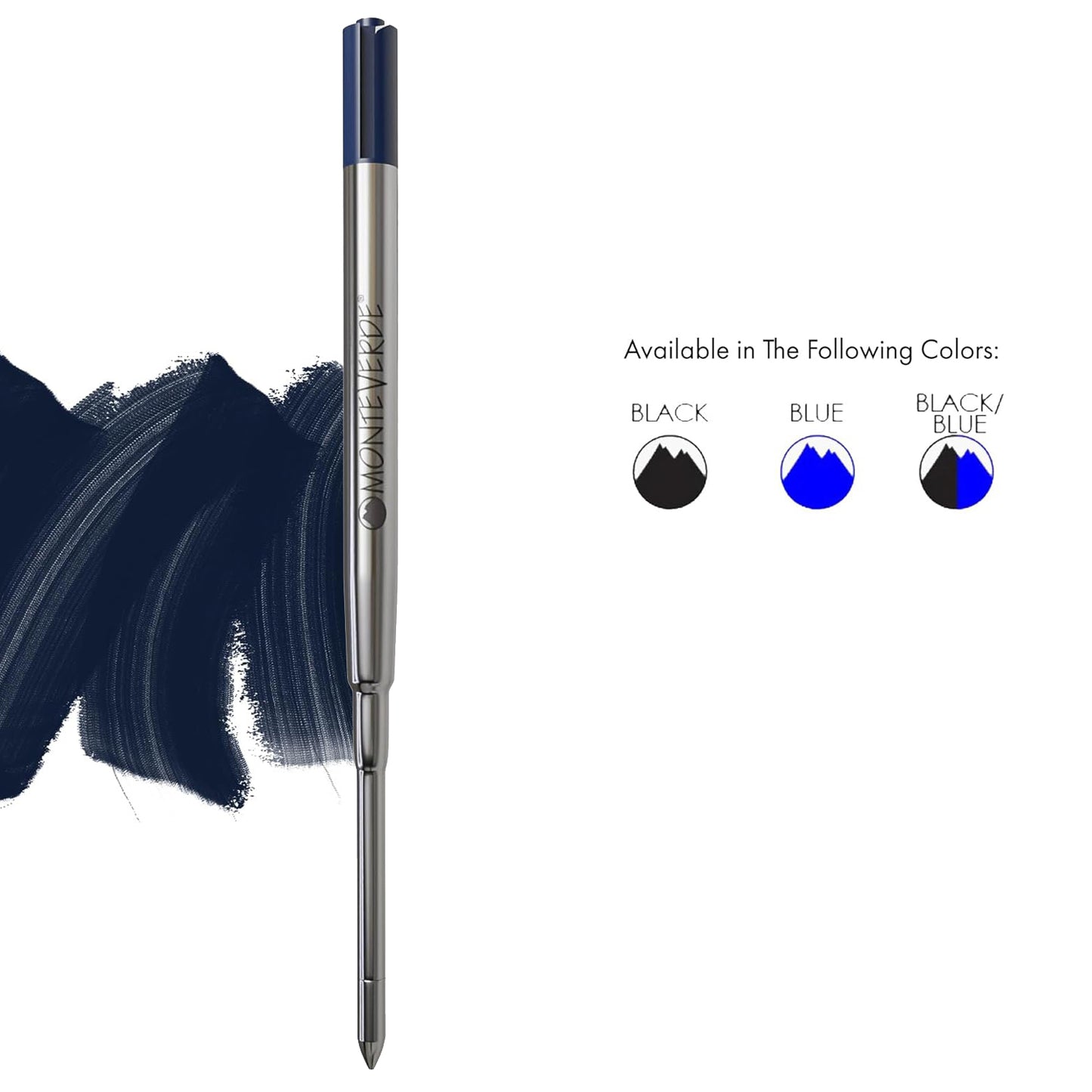 Monteverde Capless Ballpoint Pen Gel Refill (to fit Parker - Blue/Black - Pack of 2)