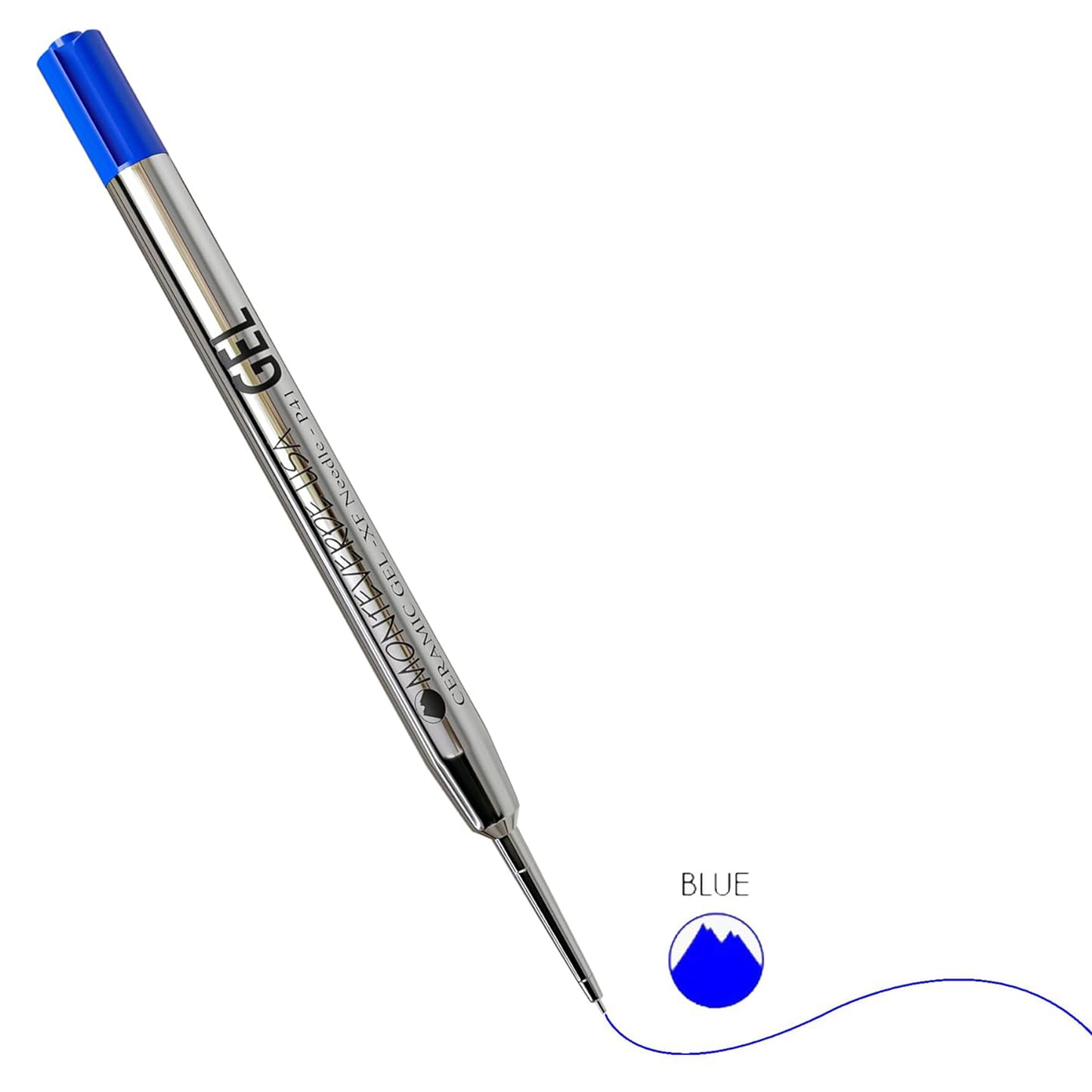 Monteverde Capless Ballpoint Pen Gel Refill (to fit Parker - Blue - Pack of 2)
