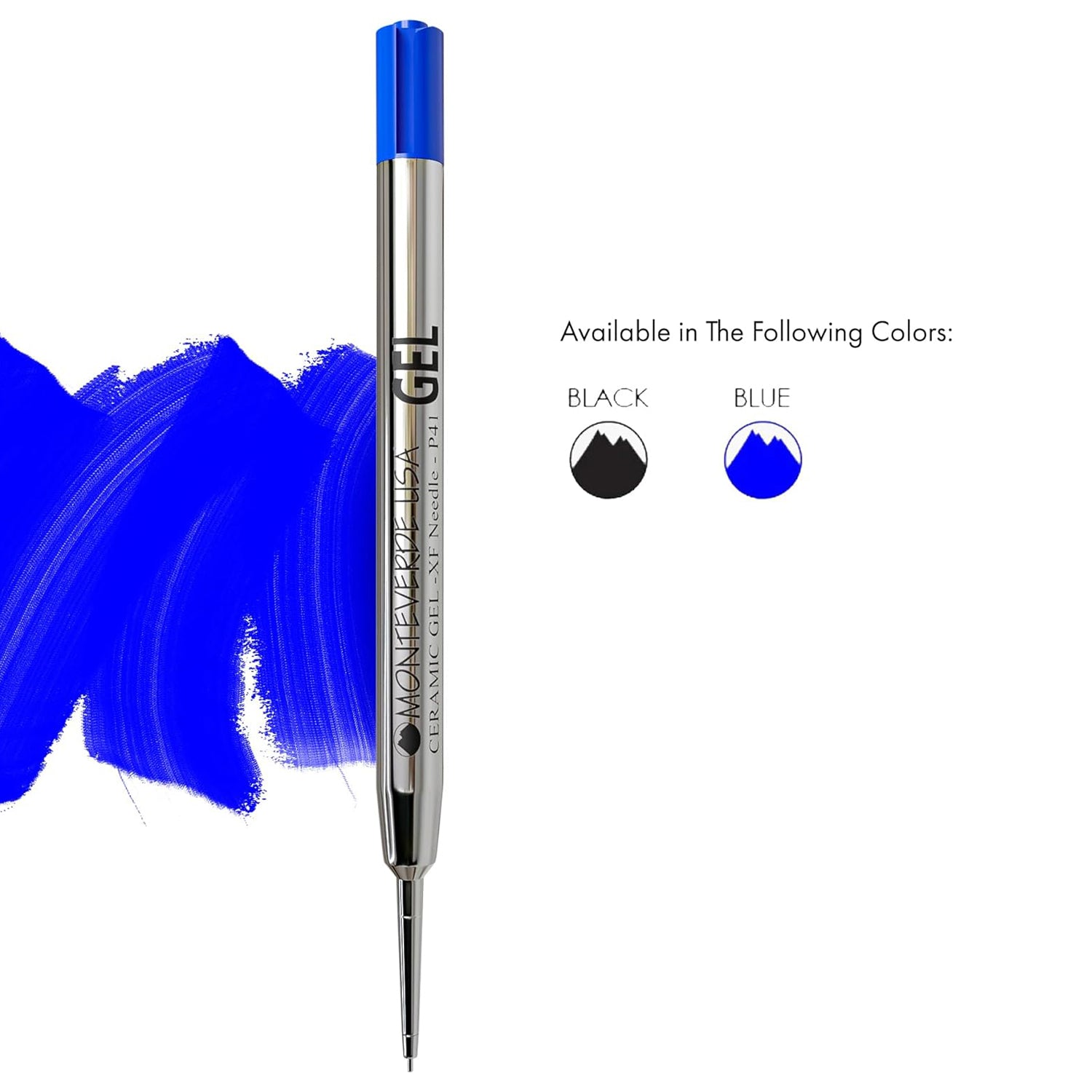Monteverde Capless Ballpoint Pen Gel Refill (to fit Parker - Blue - Pack of 2)