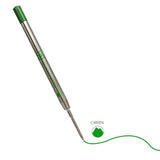 Monteverde Capless Ballpoint Pen Gel Refill (to fit Parker - Green - Pack of 2)