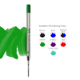 Monteverde Capless Ballpoint Pen Gel Refill (to fit Parker - Green - Pack of 2)
