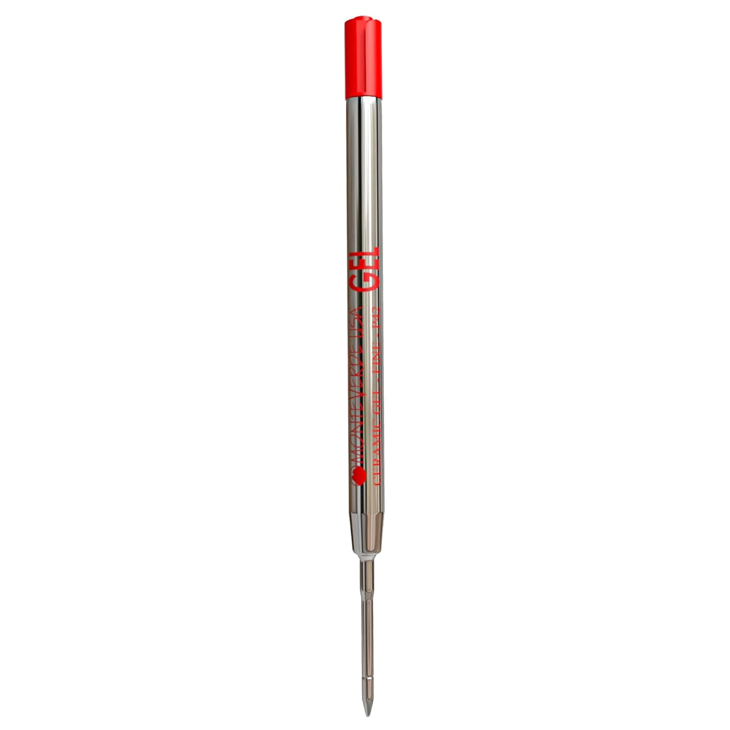 Monteverde Capless Ballpoint Pen Gel Refill (to fit Parker - Red - Pack of 2)