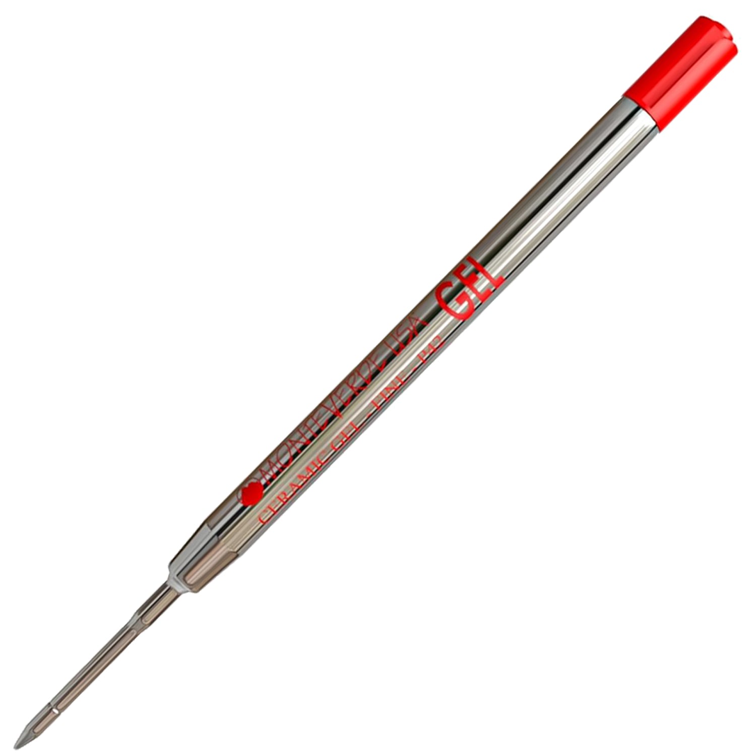 Monteverde Capless Ballpoint Pen Gel Refill (to fit Parker - Red - Pack of 2)