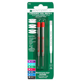 Monteverde Capless Ballpoint Pen Gel Refill (to fit Parker - Red - Pack of 2)