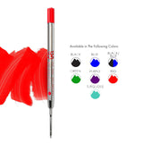 Monteverde Capless Ballpoint Pen Gel Refill (to fit Parker - Red - Pack of 2)