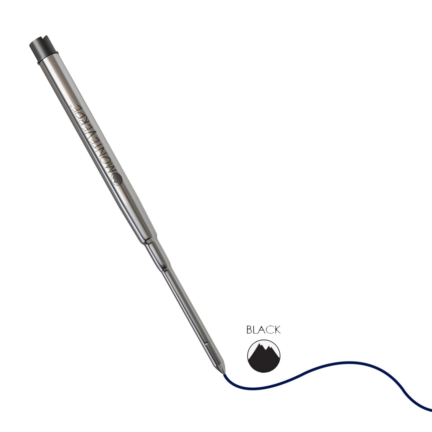Monteverde Capless Ballpoint Pen Gel Refill (to fit Sheaffer & Sailor - Black - Pack of 2)