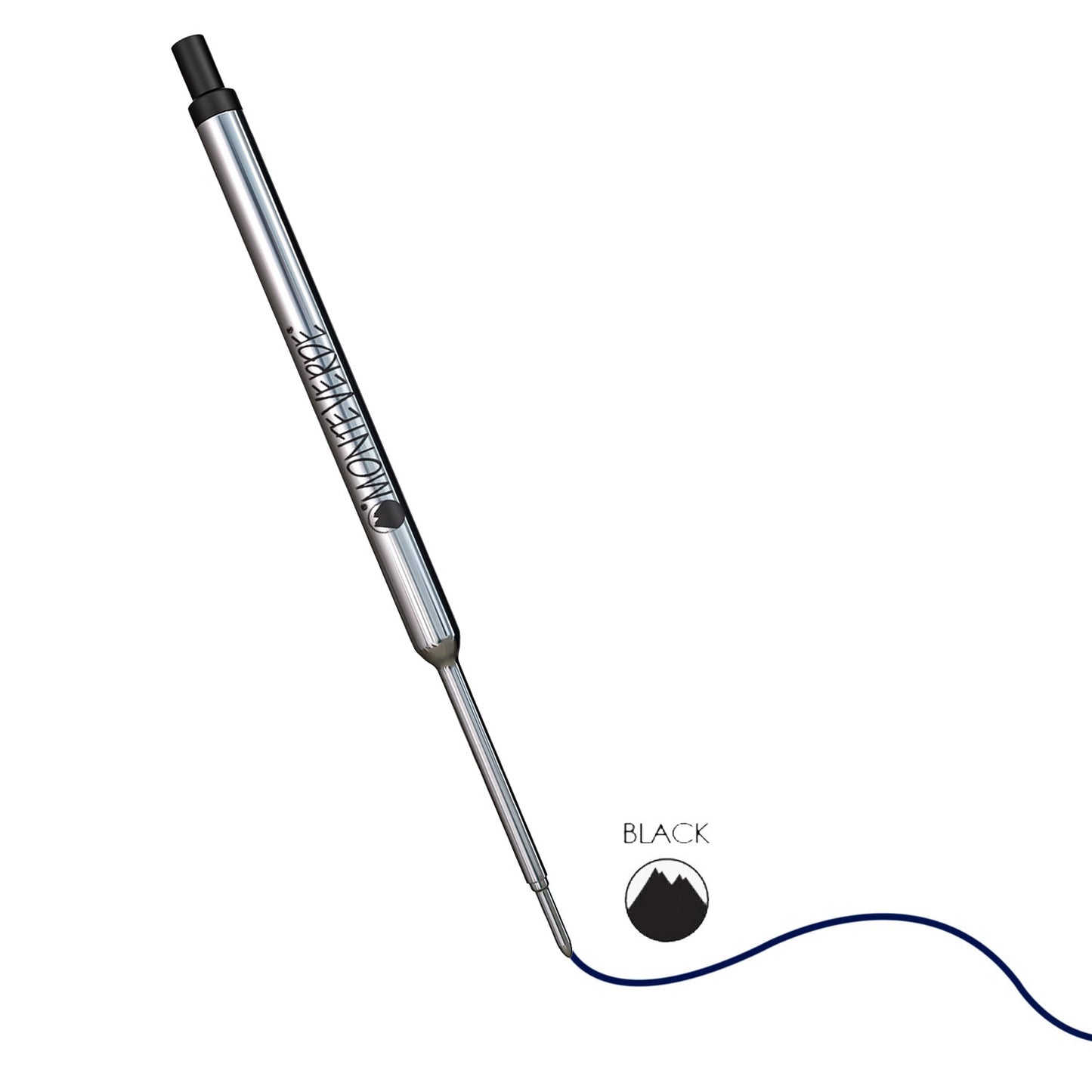 Monteverde Capless Ballpoint Pen Gel Refill (to fit Waterman - Black - Pack of 2)