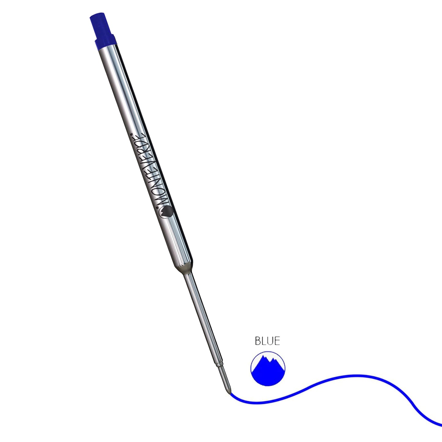 Monteverde Capless Ballpoint Pen Gel Refill (to fit Waterman - Blue - Pack of 2)