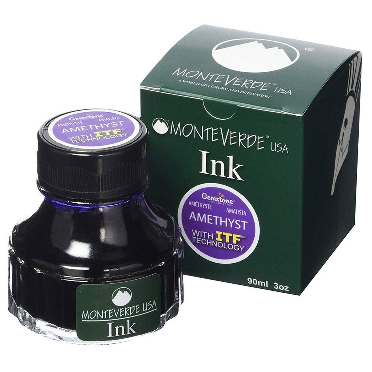 Monteverde Gemstone Ink Bottle (Amethyst - 90 ML) G308AM