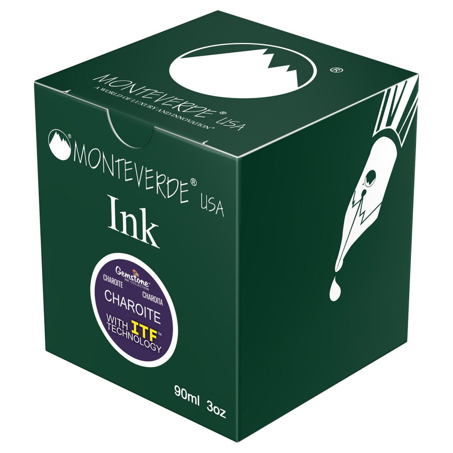 Monteverde Gemstone Ink Bottle (Charoite - 90 ML) G308CH