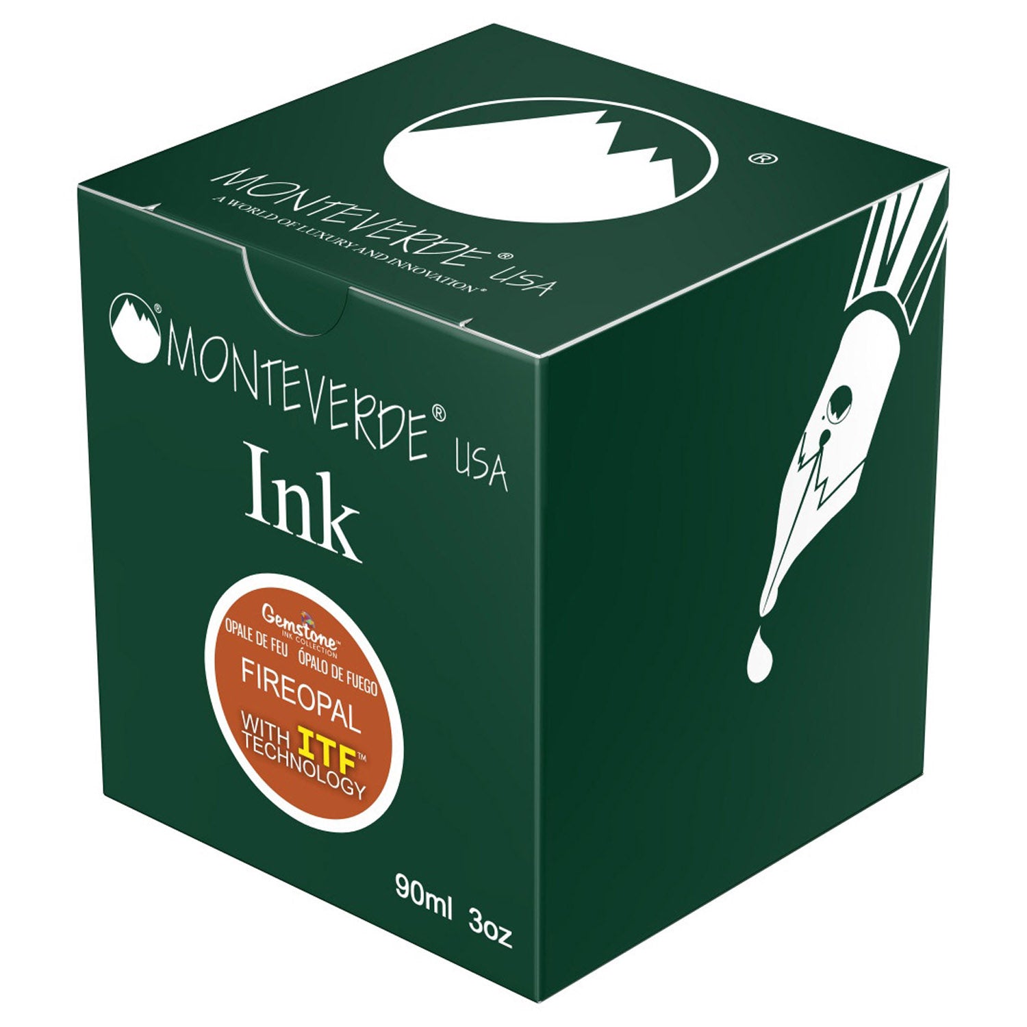 Monteverde Gemstone Ink Bottle (Fireopal - 90 ML) G308FO